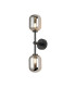 Tivoli Medium Arm Wall Light 2 Light G9 IP44 Satin Black/Smoke Smooth Tubular Glass-1