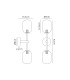 Tivoli Medium Arm Wall Light 2 Light G9 IP44 Satin Black/Smoke Smooth Tubular Glass-2