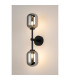 Tivoli Medium Arm Wall Light 2 Light G9 IP44 Satin Black/Smoke Smooth Tubular Glass-3