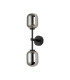 Tivoli Medium Arm Wall Light 2 Light G9 IP44 Satin Black/Smoke Smooth Tubular Glass-4