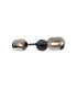 Tivoli Medium Arm Wall Light 2 Light G9 IP44 Satin Black/Smoke Smooth Tubular Glass-5