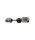 Tivoli Medium Arm Wall Light 2 Light G9 IP44 Satin Black/Smoke Smooth Tubular Glass-6