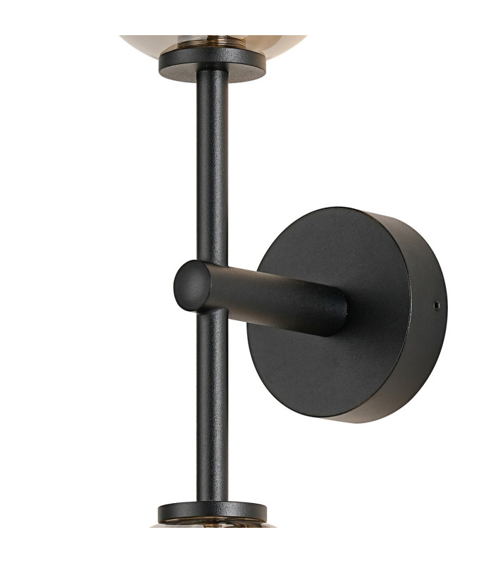 Tivoli Medium Arm Wall Light 2 Light G9 IP44 Satin Black/Smoke Smooth Tubular Glass-8