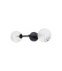 Tivoli Medium Arm Wall Light 2 Light G9 IP44 Satin Black/Clear Cross Pattern Round Glass-6