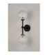 Tivoli Medium Arm Wall Light 2 Light G9 IP44 Satin Black/Clear Cross Pattern Round Glass-10