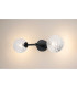 Tivoli Medium Arm Wall Light 2 Light G9 IP44 Satin Black/Clear Cross Pattern Round Glass-11