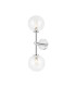 Tivoli Medium Arm Wall Light 2 Light G9 IP44 Polished Chrome/Clear Dune Effect Round Glass-1