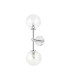 Tivoli Medium Arm Wall Light 2 Light G9 IP44 Polished Chrome/Clear Dune Effect Round Glass-4
