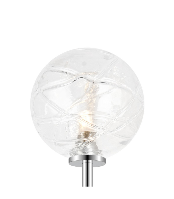 Tivoli Medium Arm Wall Light 2 Light G9 IP44 Polished Chrome/Clear Dune Effect Round Glass-7