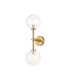 Tivoli Medium Arm Wall Light 2 Light G9 IP44 Brass Gold/Clear Waved Round Glass-1