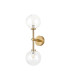 Tivoli Medium Arm Wall Light 2 Light G9 IP44 Brass Gold/Clear Waved Round Glass-4