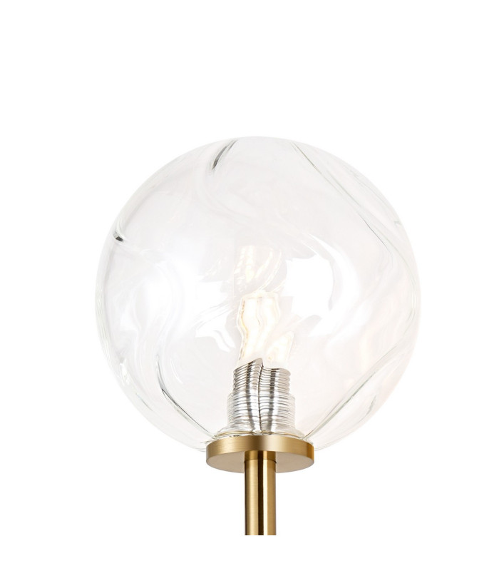 Tivoli Medium Arm Wall Light 2 Light G9 IP44 Brass Gold/Clear Waved Round Glass-7
