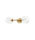 Tivoli Medium Arm Wall Light 2 Light G9 IP44 Brass Gold/Clear Waved Round Glass-9