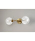 Tivoli Medium Arm Wall Light 2 Light G9 IP44 Brass Gold/Clear Waved Round Glass-12