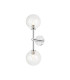 Tivoli Medium Arm Wall Light 2 Light G9 IP44 Polished Chrome/Clear Swirl Round Glass-1