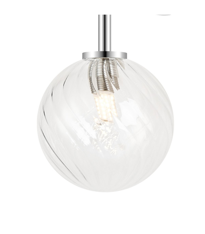 Tivoli Medium Arm Wall Light 2 Light G9 IP44 Polished Chrome/Clear Swirl Round Glass-6