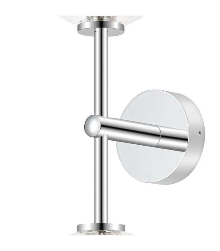 Tivoli Medium Arm Wall Light 2 Light G9 IP44 Polished Chrome/Clear Swirl Round Glass-8
