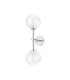 Tivoli Medium Arm Wall Light 2 Light G9 IP44 Polished Chrome/White Two-Tone Snow Specks Round Glass-4