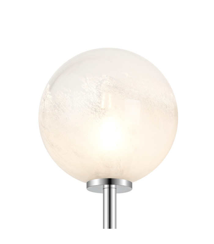 Tivoli Medium Arm Wall Light 2 Light G9 IP44 Polished Chrome/White Two-Tone Snow Specks Round Glass-7