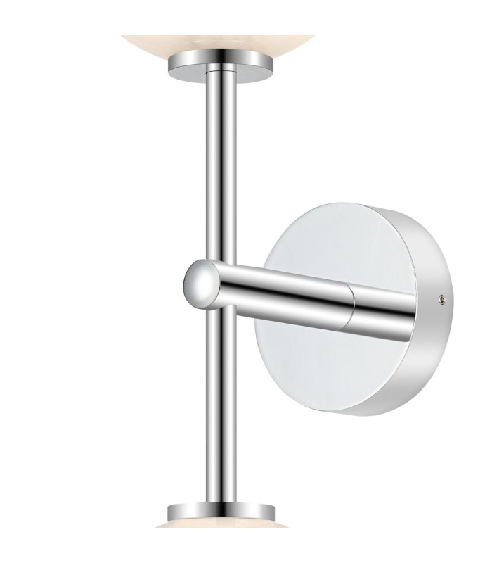 Tivoli Medium Arm Wall Light 2 Light G9 IP44 Polished Chrome/White Two-Tone Snow Specks Round Glass-8