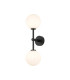 Tivoli Medium Arm Wall Light 2 Light G9 IP44 Satin Black/Opal Round Segment Glass-1