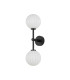 Tivoli Medium Arm Wall Light 2 Light G9 IP44 Satin Black/Opal Round Segment Glass-4
