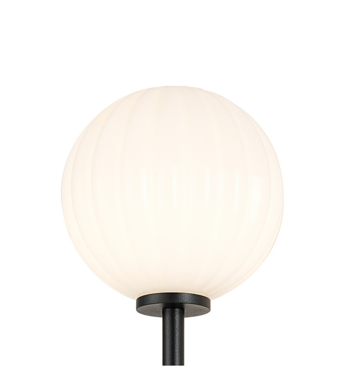 Tivoli Medium Arm Wall Light 2 Light G9 IP44 Satin Black/Opal Round Segment Glass-7