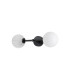 Tivoli Medium Arm Wall Light 2 Light G9 IP44 Satin Black/Opal Round Segment Glass-9