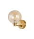 Tivoli Short Arm Wall Light 1 Light G9 IP44 Brass Gold/Amber Smooth Round Glass-4