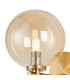 Tivoli Short Arm Wall Light 1 Light G9 IP44 Brass Gold/Amber Smooth Round Glass-5