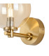 Tivoli Short Arm Wall Light 1 Light G9 IP44 Brass Gold/Amber Smooth Round Glass-6