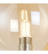 Tivoli Short Arm Wall Light 1 Light G9 IP44 Brass Gold/Amber Smooth Round Glass-7