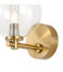 Tivoli Short Arm Wall Light 1 Light G9 IP44 Brass Gold/Clear Smooth Round Glass-6