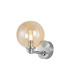 Tivoli Short Arm Wall Light 1 Light G9 IP44 Polished Chrome/Amber Smooth Round Glass-1
