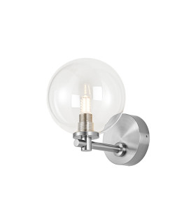 Tivoli Short Arm Wall Light 1 Light G9 IP44 Polished Chrome/Clear Smooth Round Glass-1
