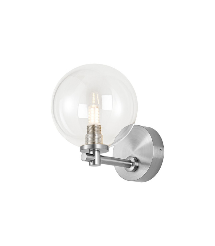 Tivoli Short Arm Wall Light 1 Light G9 IP44 Polished Chrome/Clear Smooth Round Glass-1