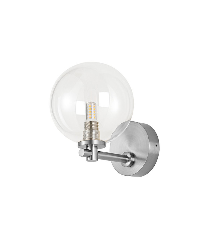 Tivoli Short Arm Wall Light 1 Light G9 IP44 Polished Chrome/Clear Smooth Round Glass-4