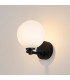 Tivoli Short Arm Wall Light 1 Light G9 IP44 Satin Black/Opal Smooth Round Glass-3