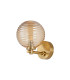 Tivoli Short Arm Wall Light 1 Light G9 IP44 Brass Gold/Amber Ribbed Round Glass-4