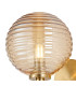 Tivoli Short Arm Wall Light 1 Light G9 IP44 Brass Gold/Amber Ribbed Round Glass-5