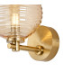 Tivoli Short Arm Wall Light 1 Light G9 IP44 Brass Gold/Amber Ribbed Round Glass-6