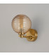 Tivoli Short Arm Wall Light 1 Light G9 IP44 Brass Gold/Amber Ribbed Round Glass-7