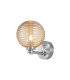 Tivoli Short Arm Wall Light 1 Light G9 IP44 Polished Chrome/Amber Ribbed Round Glass-1