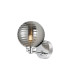 Tivoli Short Arm Wall Light 1 Light G9 IP44 Polished Chrome/Smoke Ribbed Round Glass-1