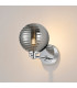 Tivoli Short Arm Wall Light 1 Light G9 IP44 Polished Chrome/Smoke Ribbed Round Glass-3