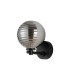 Tivoli Short Arm Wall Light 1 Light G9 IP44 Satin Black/Smoke Ribbed Round Glass-4