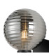 Tivoli Short Arm Wall Light 1 Light G9 IP44 Satin Black/Smoke Ribbed Round Glass-5