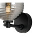 Tivoli Short Arm Wall Light 1 Light G9 IP44 Satin Black/Smoke Ribbed Round Glass-6