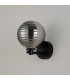 Tivoli Short Arm Wall Light 1 Light G9 IP44 Satin Black/Smoke Ribbed Round Glass-7