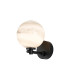Tivoli Short Arm Wall Light 1 Light G9 IP44 Satin Black/Grey Round Marble Effect Glass-1